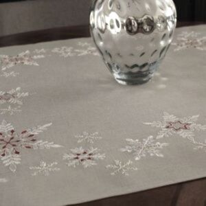SILVER FROSTED SNOWFLAKE Tablecloth (36x36 in.) NEW